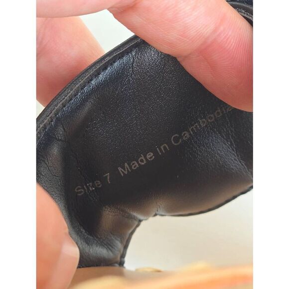 Dolce Vita Danna Slide Sandal Size 7 Black Rich Leather Open Toe Buckle Detail - Picture 6 of 8